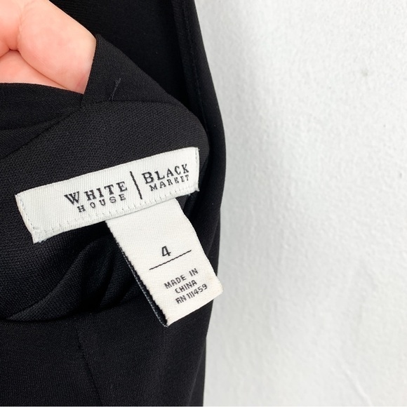 White House Black Market Little Black Cocktail Dress Sz 4 - Picture 10 of 11